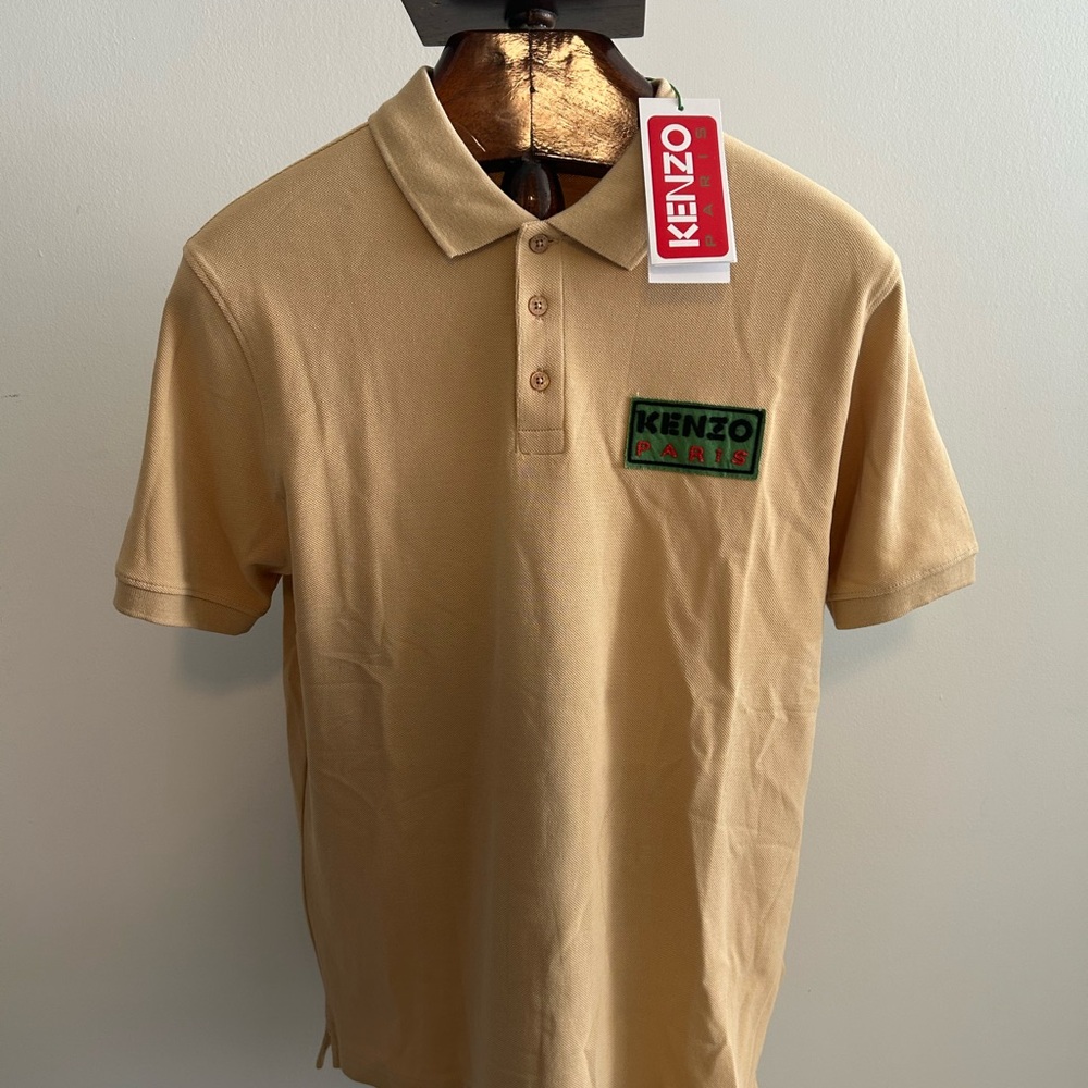 Kenzo Beige Polo Shirt with Logo